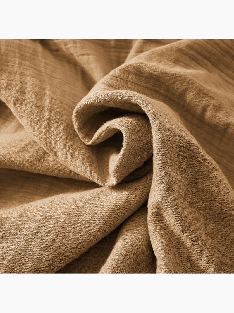 Nappe rectangulaire – double gaze de coton – gaïa Camel - Kiabi