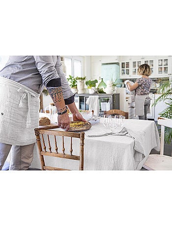 Nappe rectangulaire – double gaze de coton – gaïa