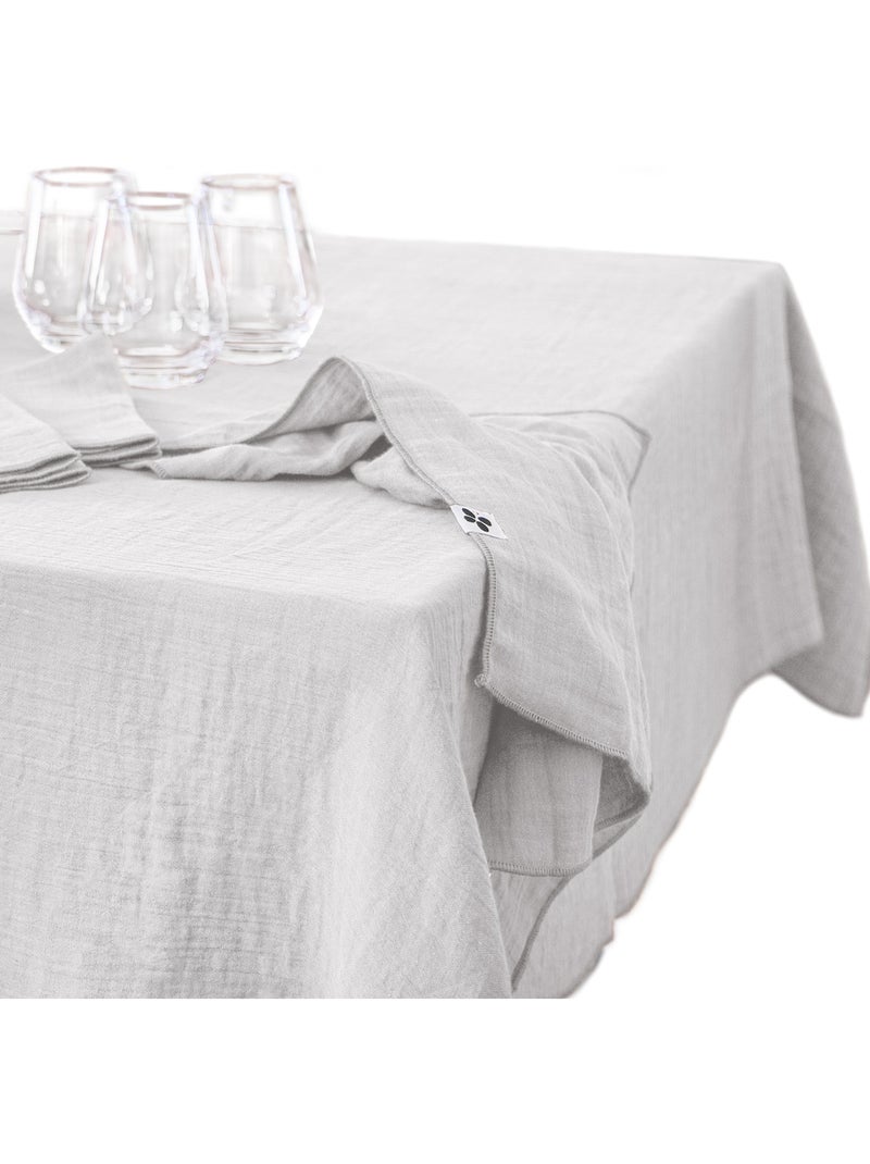 Nappe rectangulaire – Double gaze de coton – Gaïa Gris nuage - Kiabi