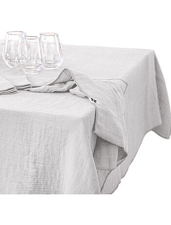 Nappe rectangulaire – Double gaze de coton – Gaïa Minuit