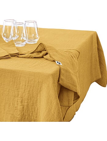 Nappe rectangulaire – Double gaze de coton – Gaïa Minuit