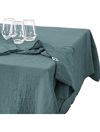 Nappe rectangulaire – Double gaze de coton – Gaïa Minuit
