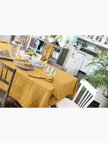 Nappe rectangulaire – Double gaze de coton – Gaïa Minuit