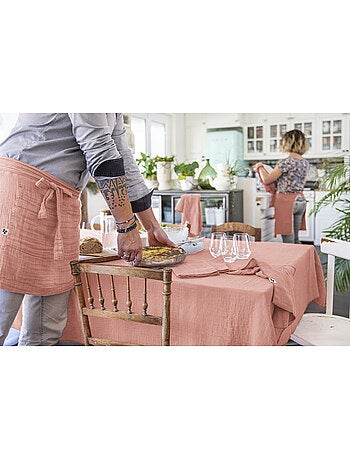 Nappe rectangulaire – Double gaze de coton – Gaïa Minuit