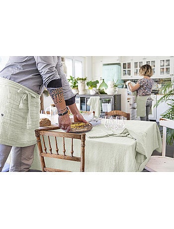 Nappe rectangulaire – Double gaze de coton – Gaïa Minuit