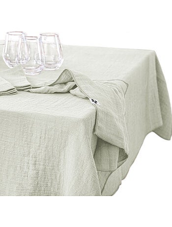 Nappe rectangulaire – Double gaze de coton – Gaïa Minuit