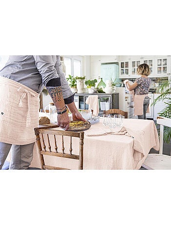 Nappe rectangulaire – Double gaze de coton – Gaïa Minuit