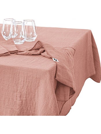 Nappe rectangulaire – Double gaze de coton – Gaïa Minuit
