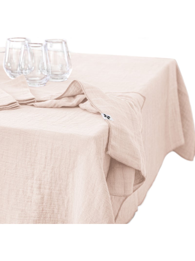 Nappe rectangulaire – double gaze de coton – gaïa Rose poudré - Kiabi