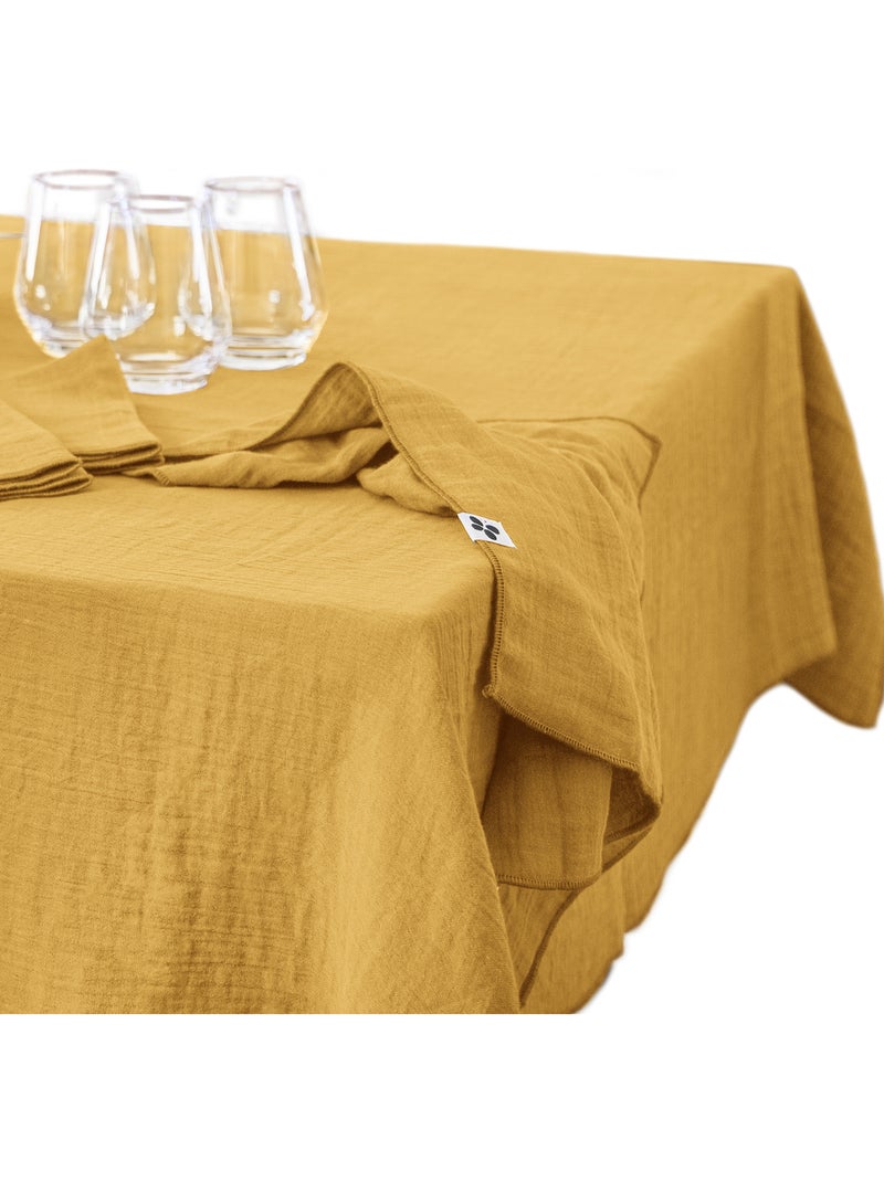Nappe rectangulaire – double gaze de coton – gaïa Safran - Kiabi