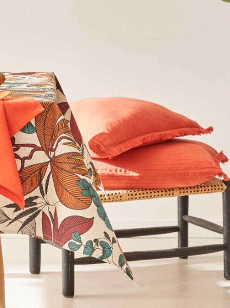 Nappe rectangulaire en coton enduit Orange mandarine - Kiabi