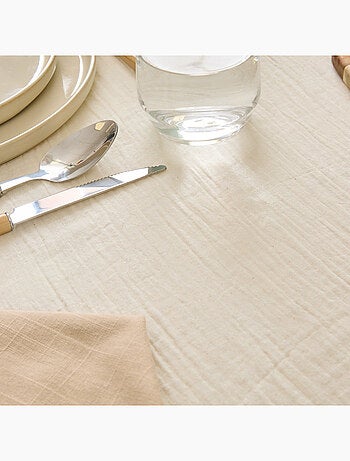 Nappe rectangulaire en coton gaufré