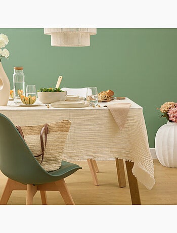 Nappe rectangulaire en coton gaufré