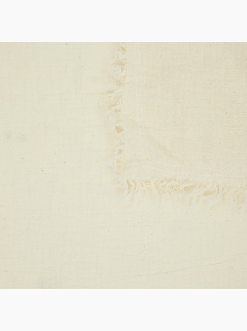 Nappe rectangulaire en coton gaufré Ecru - Kiabi