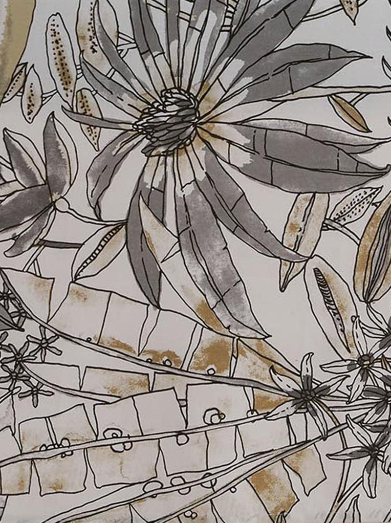 Nappe rectangulaire enduite florale Gris clair - Kiabi