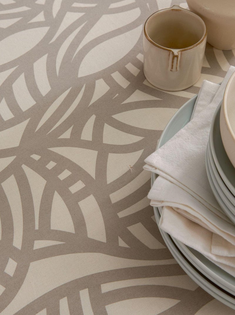 Nappe rectangulaire imprimée graphique Beige - Kiabi