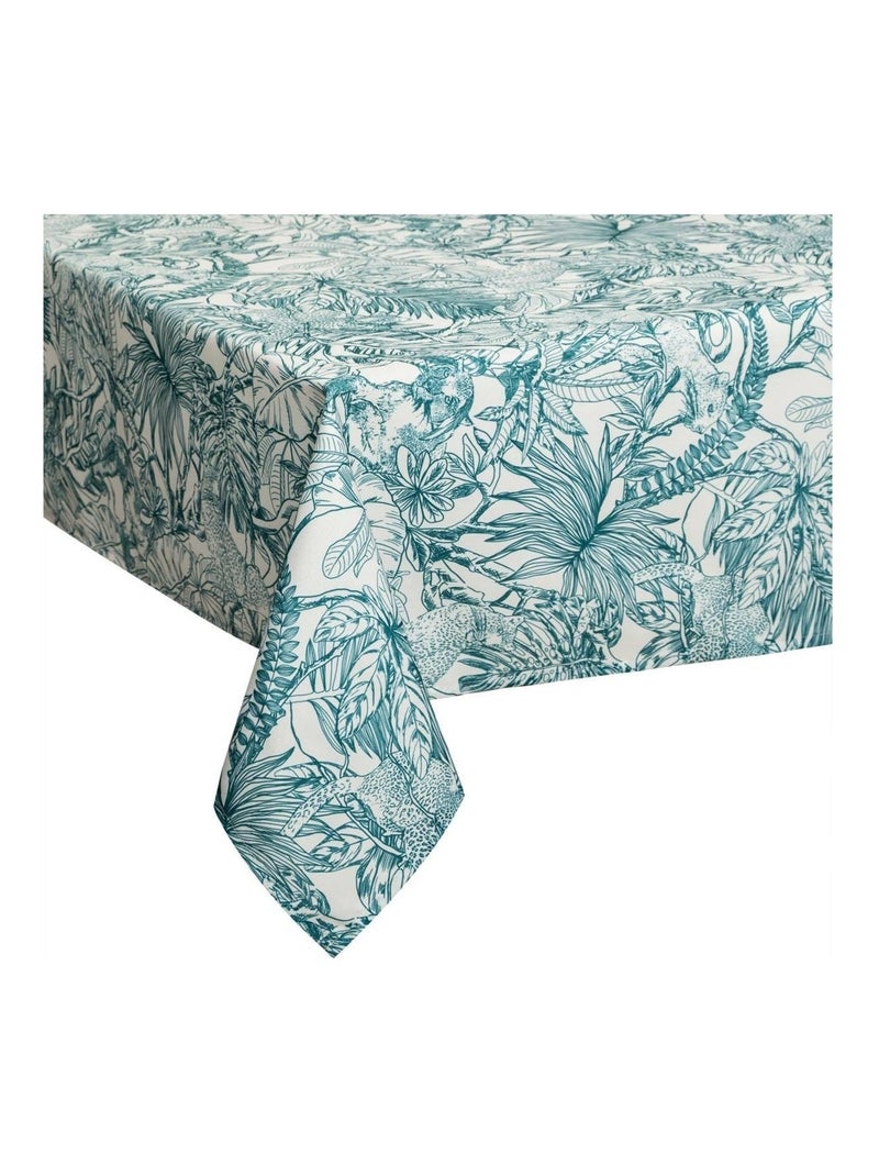 Nappe rectangulaire imprimée Jungle 140 x 240 cm Bleu - Kiabi
