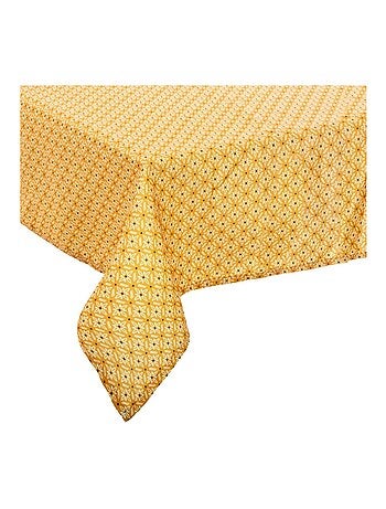 Nappe rectangulaire imprimée motif floral géométrique