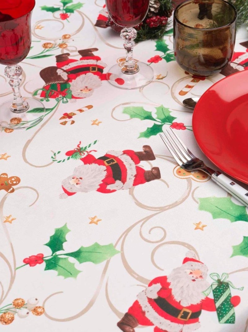 Nappe rectangulaire PERE NOEL 150x240 cm coloris blanc Blanc - Kiabi