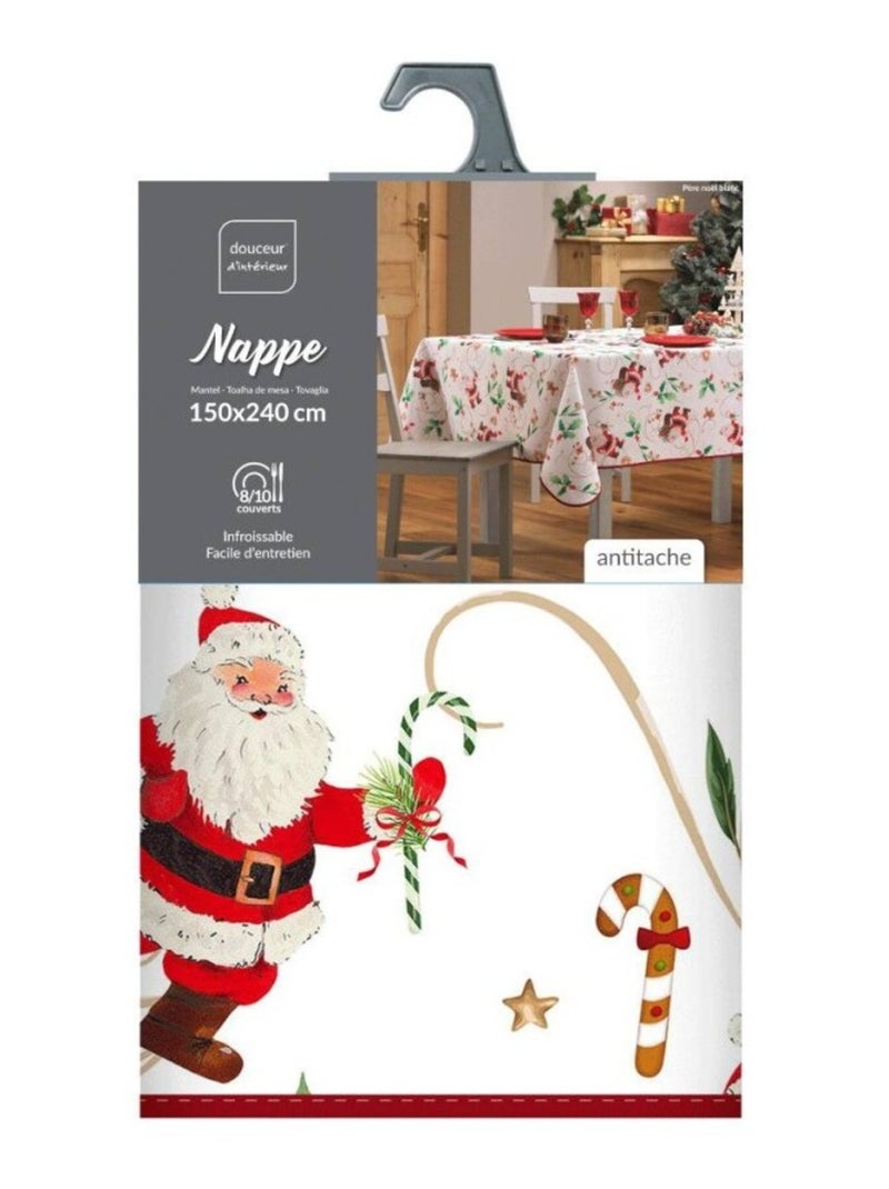 Nappe rectangulaire PERE NOEL 150x240 cm coloris blanc Blanc - Kiabi