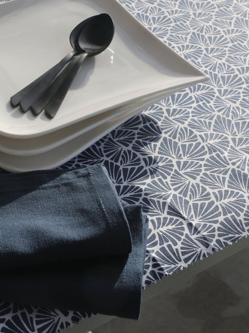 Nappe rectangulaire plastifiée 100% coton Bleu marine - Kiabi