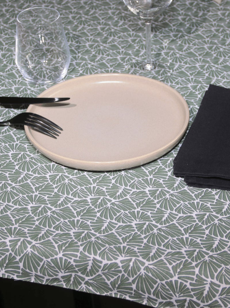 Nappe rectangulaire plastifiée 100% coton Vert - Kiabi