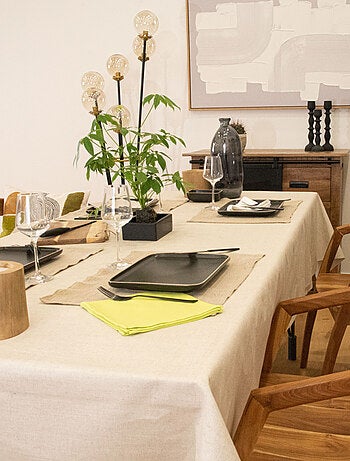 Nappe rectangulaire plastifiée lin et coton