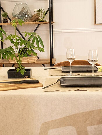 Nappe rectangulaire plastifiée lin et coton