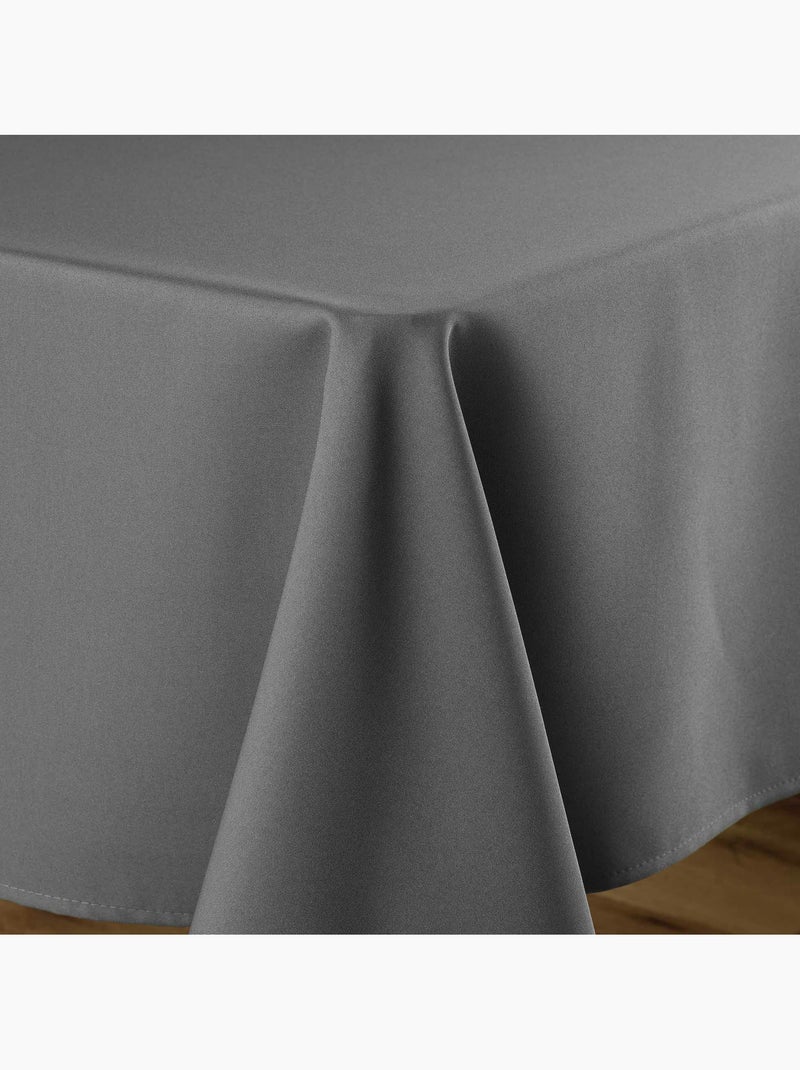 Nappe rectangulaire – Polyester uni – Essentiel – Finition ourlet Gris foncé - Kiabi