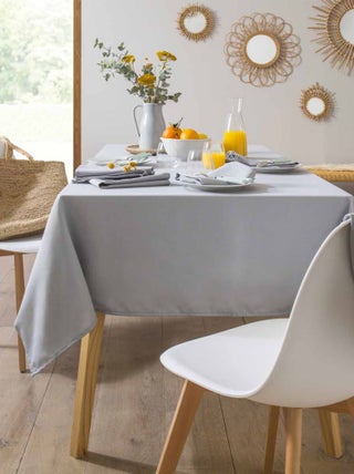 Nappe rectangulaire unie en coton, traitée Teflon, Made in France, CAMBRAI