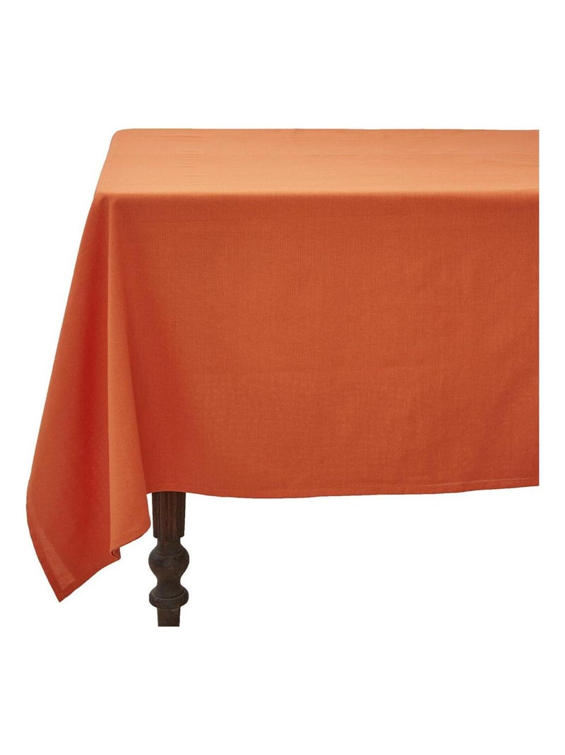 Nappe rectangulaire unie en coton, traitée Teflon, Made in France, CAMBRAI Orange - Kiabi