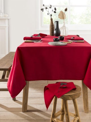 Nappe rectangulaire unie en coton, traitée Teflon, Made in France, CAMBRAI