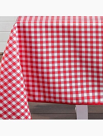 Nappe rectangulaire vichy rouge et blanc