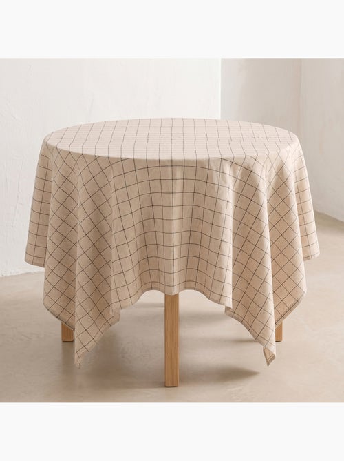Nappe ronde à rayures avec motif à carreaux en relief - Gamusi. - Kiabi Nappe ronde à rayures avec motif à carreaux en relief - Gamusi. - Kiabi