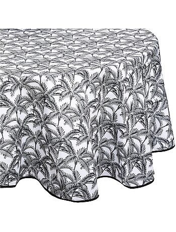 Nappe ronde anti tache 180 cm Palmiers