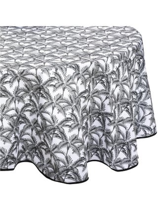 Nappe ronde anti tache 180 cm Palmiers