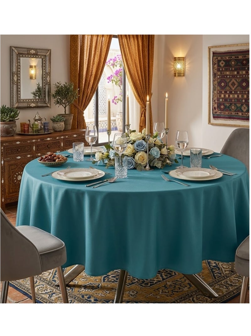 Nappe ronde anti tache Colors Bleu canard - Kiabi