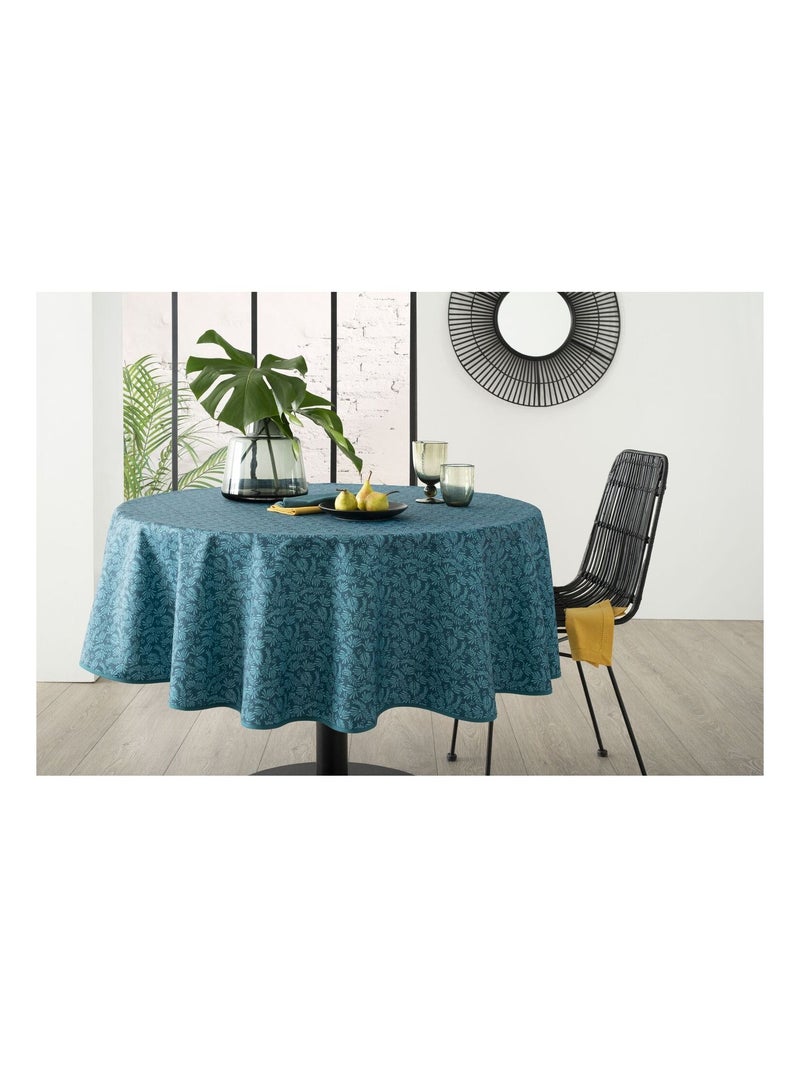 Nappe ronde anti tache imprimé Bleu - Kiabi