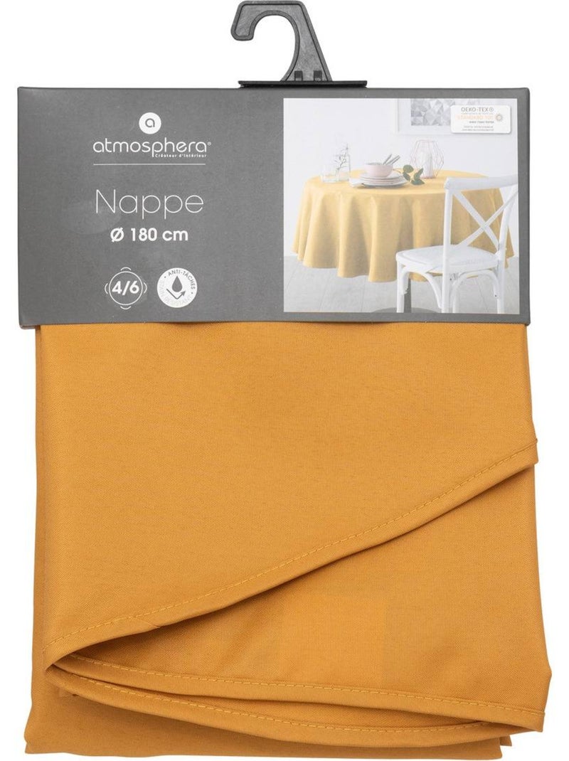 Nappe ronde anti-tâche LALLIE Moutarde - Kiabi