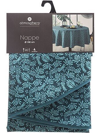 Nappe ronde anti-tâche motifs feuilles meili