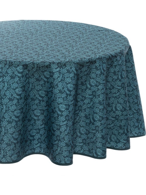 Nappe ronde anti-tâche motifs feuilles meili - Kiabi