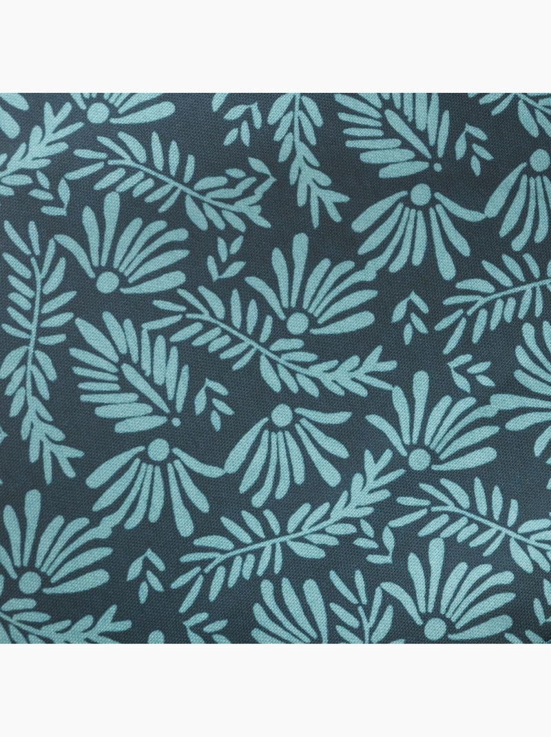 Nappe ronde anti-tâche motifs feuilles meili Bleu canard - Kiabi
