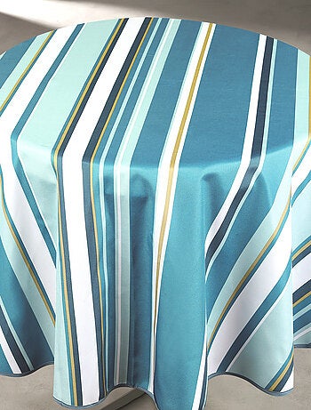 Nappe ronde anti taches à rayures