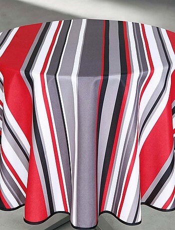 Nappe ronde anti taches à rayures