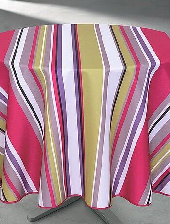 Nappe ronde anti taches à rayures