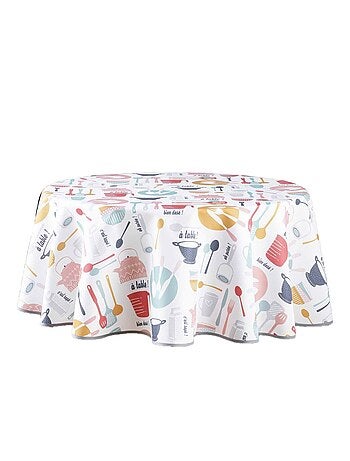 Nappe ronde antitache A table - Diam. 180 cm - Multicolore