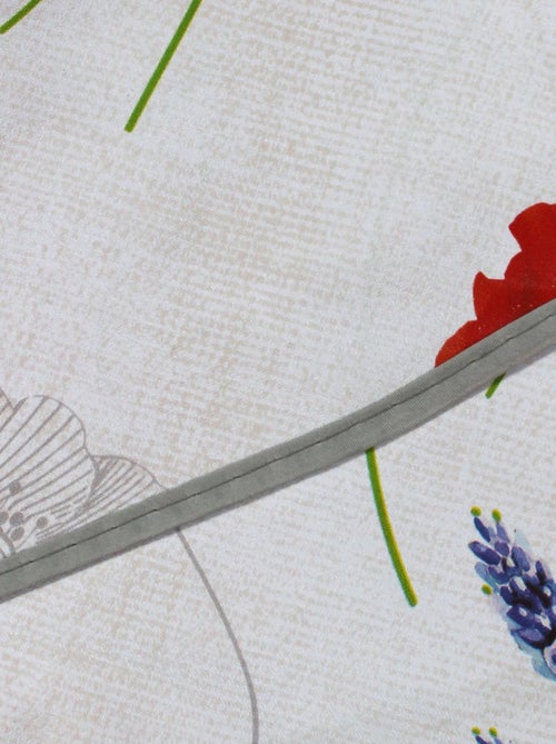 Nappe ronde Arles - Diam. 160 cm - Gris et rouge - Kiabi