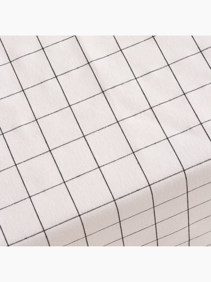 Nappe ronde avec motif à carreaux en relief - Gamusi. Blanc - Kiabi