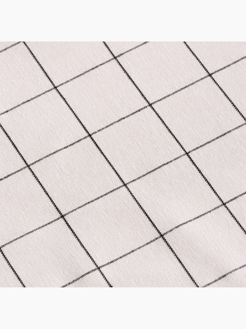 Nappe ronde avec motif à carreaux en relief - Gamusi. Blanc - Kiabi