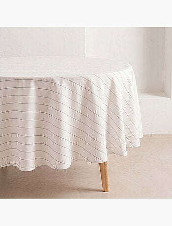 Nappe ronde avec motif à rayures en relief - Gamusi.